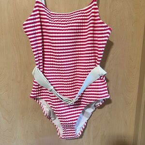 NWT | SOLID & STRIPED - Pink and Off-White Striped One Piece